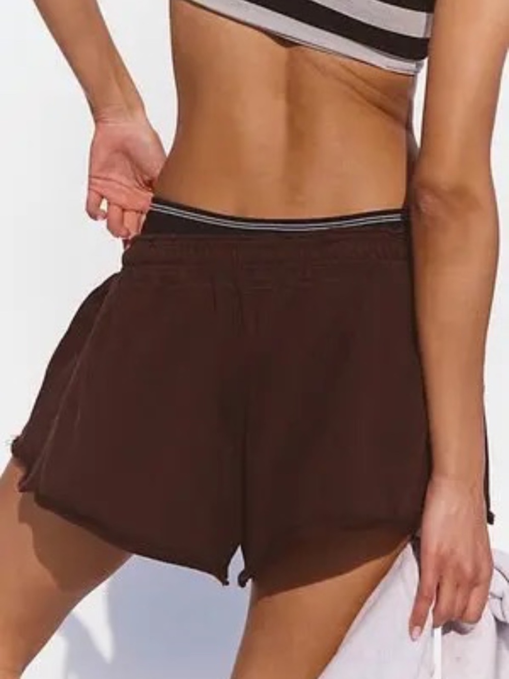 FREE PEOPLE FLUTTER SHORTS IN COCOA - Picture 7 of 8